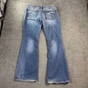 Silver Jeans Co Suki Mid Bootcut Women 30 Blue Distressed Y2K Contrast Stitch